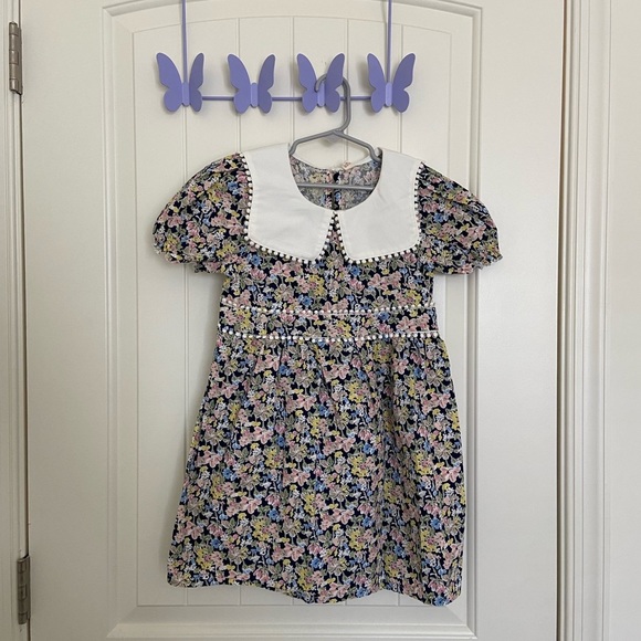 Other - Vintage toddler girl’s floral‎ puff sleeve 100% cotton dress size 5T